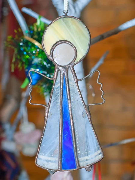 Christmas-tree decoration an angel with nimbus — Stock Photo, Image