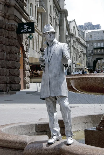 An unidentified busking mime 2 — Stock Photo, Image