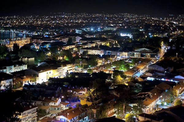 Night panorama of Fethiye, Turkey — Stock Photo, Image