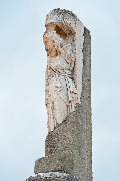 Dekorative Säule in Ephesus, Türkei — Stockfoto