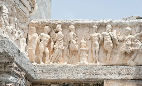 Arco dettagliato del Tempio di Adriano, Efeso, Turchia — Foto Stock