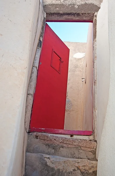 Entrance door in Emporio, Santorini, Greece — Stock Photo, Image