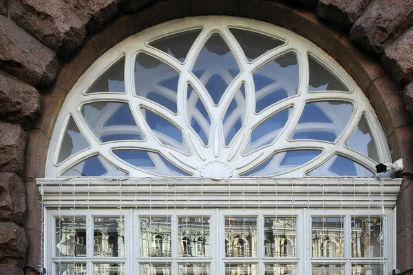 Ornate Frame Window Wall Kyiv Ukraine — Stock Photo, Image