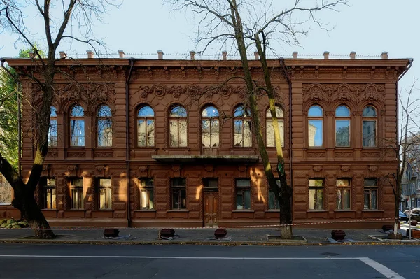 Украшенный Фасад Старого Здания Шоколадного Дома Киеве Украина — стоковое фото