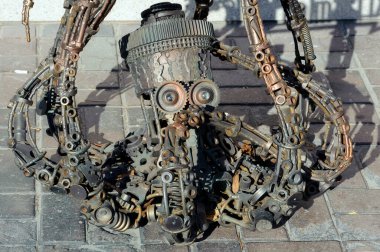 Kyiv Ukrayna 'daki küçük buharlı punk ahtapot.