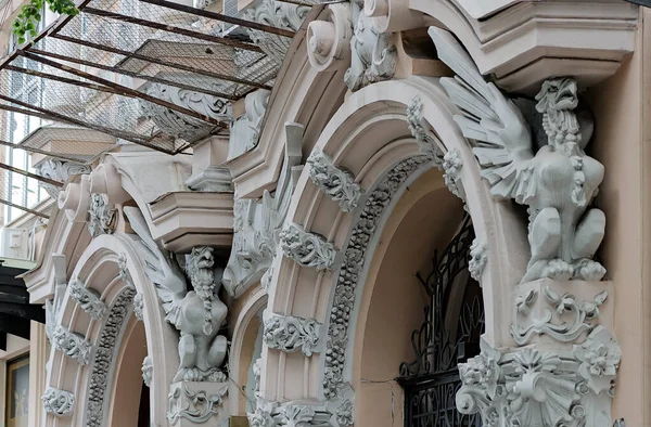 Stucco Dekoracje Starej Elewacji Budynku Kijowie Ukraina — Zdjęcie stockowe