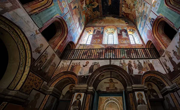 Peinture Murale Dans Église Vierge Bienheureux Monastère Gelati Géorgie — Photo