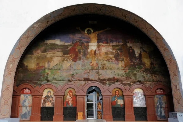 Utendørs Veggmaleri George Cathedral Cossack Graves Nær Berestetsjko Plyasheva Ukraina – stockfoto