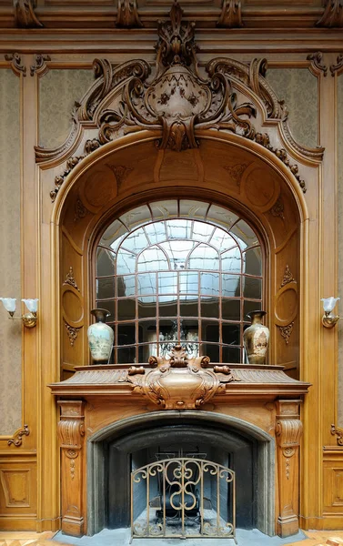 Fireplace Mirror Hall Scientists House Lviv Ukraine — Stock Photo, Image