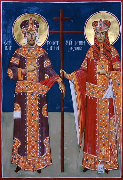 Ortodoks Ikon Helgenene Konstantin Helena Nedre Kirke Ostrog Montenegro – stockfoto