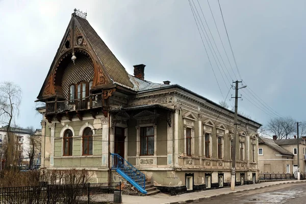 Vecchia Casa Legno Buchach Distretto Ternopil Ucraina — Foto Stock