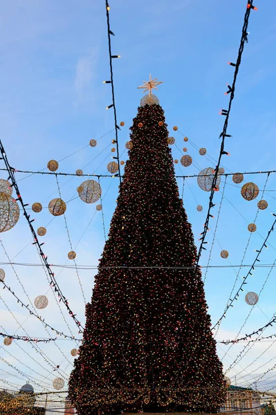 2022 Main Christmas Tree Ukraine Lit Kyiv Ukraine — Zdjęcie stockowe