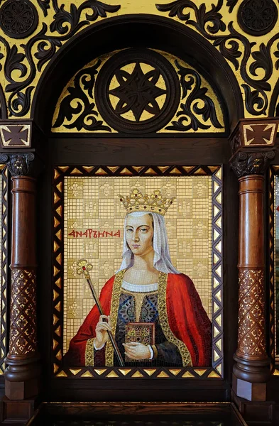 Female Mosaic Image Anna Kiot Fragment Sophia Kyiv Ukraine — Foto Stock