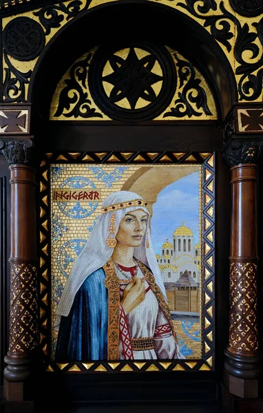 Female Mosaic Image Ingigerd Kiot Fragment Sophia Kyiv Ukraine — стокове фото