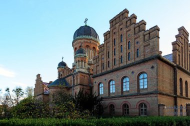 Old university campus classic facade in evening in Chernivtsi Ukraine