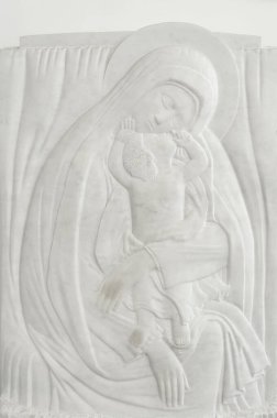 Madonna 'ya geleneksel çocuk dinsel rahatlama ile yakın çekim