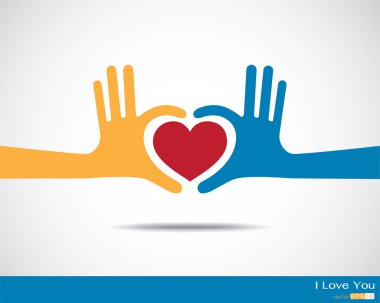 Hands in the form of heart clipart