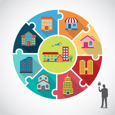 etiket şablon tarzı modern house, infographics için kullanılabilir