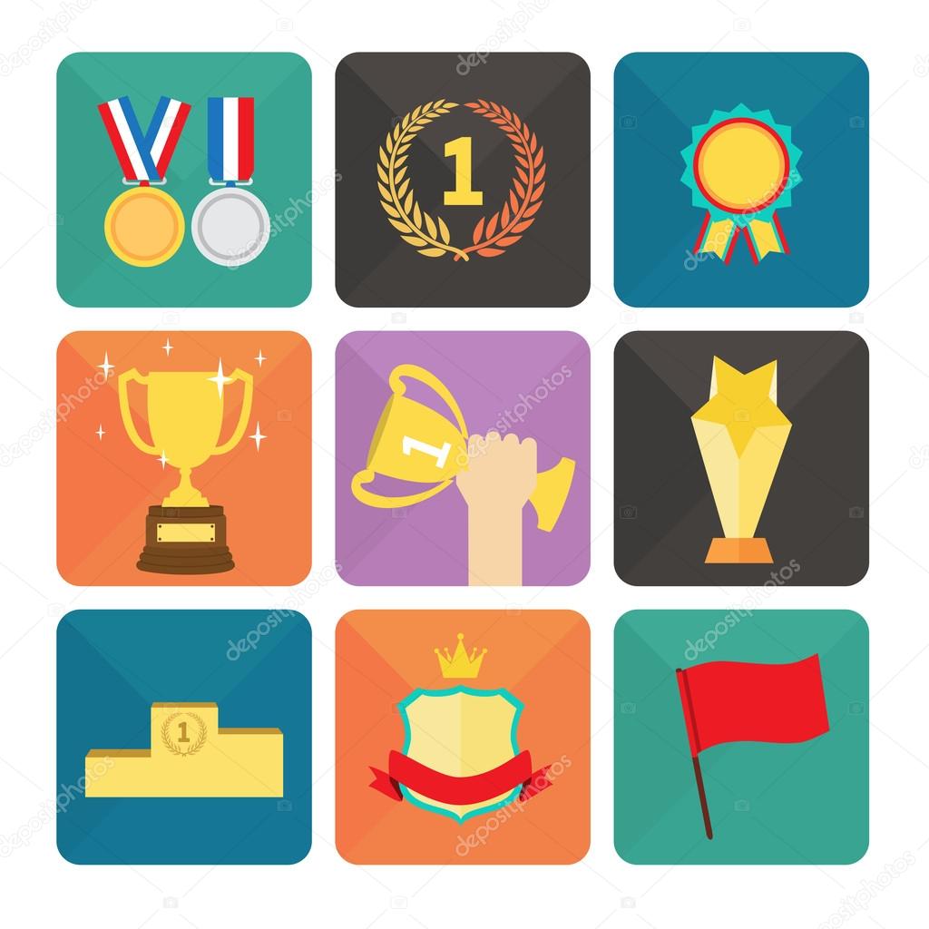 Trophy and Awards icons set