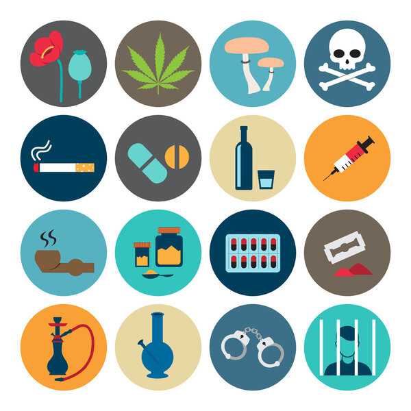 Narcotic drugs flat icon
