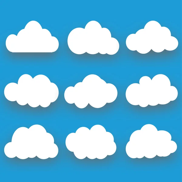 Kolekcja chmury, ilustracji wektorowych — Wektor stockowy