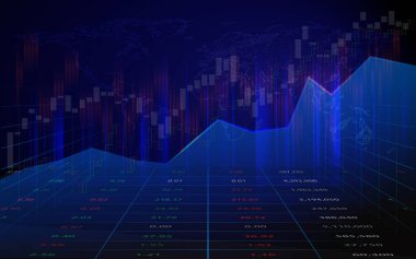 finansal piyasa grafiği illüstrasyon, iş yatırımı konsepti ve gelecekte borsa