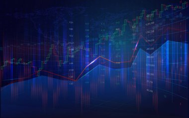 İkili kodlu eski grafik arkaplanı. Stok ve ticaret konsepti.