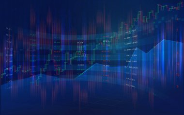 İkili kodlu borsa çizelgesi. Stok ve ticaret konsepti.