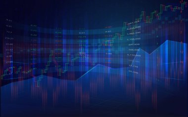 İkili kodlu borsa çizelgesi. Stok ve ticaret konsepti.