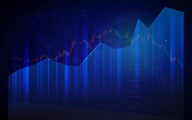 Finansal yatırım arkaplanı için grafik tasarımı grafiği