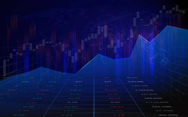 Pénzügyi Tőzsdei Grafikon Illusztráció Koncepció Üzleti Befektetés Tőzsde Jövőbeni — Stock Vector