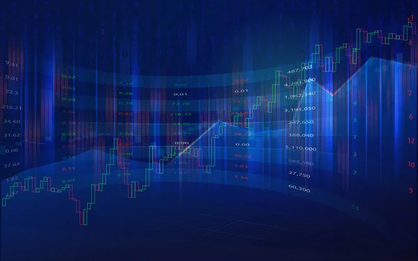 Pozadí Burzovního Grafu Binárním Kódem Koncept Akcií Obchodu — Stockový vektor