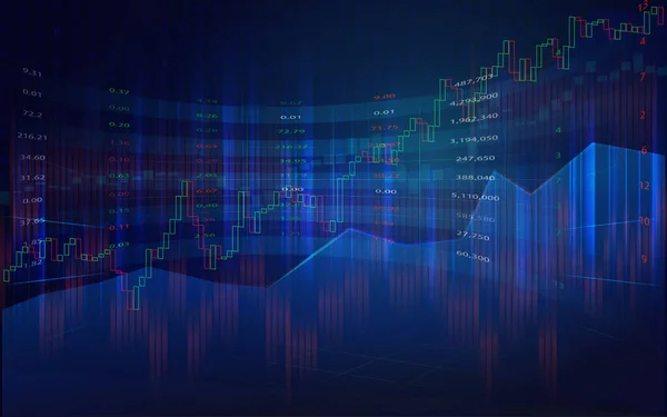 Aktiemarknaden Diagram Bakgrund Med Binär Kod Lager Och Handelskoncept — Stock vektor