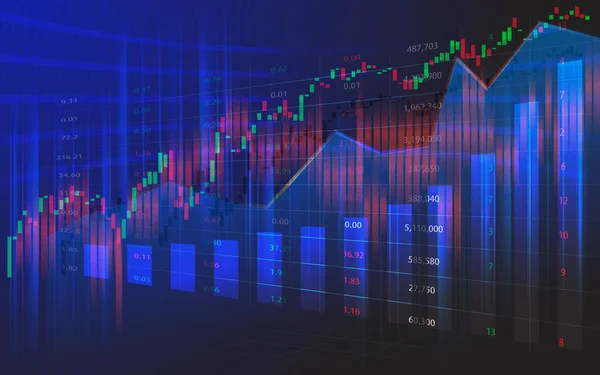 Forex Diagram Bakgrund Med Binär Kod Lager Och Handelskoncept — Stock vektor