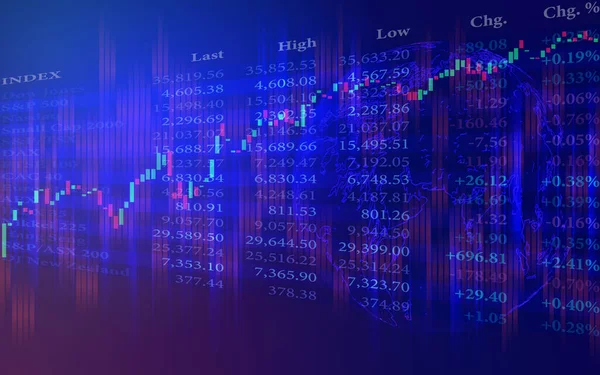 Gráfico Negociación Del Mercado Mundial Perspectiva Diseño Gráfico Para Concepto — Vector de stock