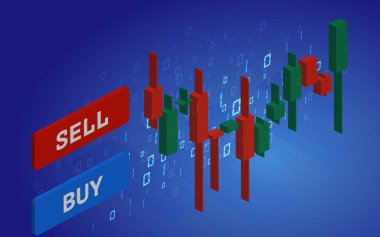 Mum çubuğu, borsa veya Forex yatırım ticareti, borsa konsept tasarımı ve geçmişi. Vektör illüstrasyonları.