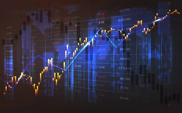 期货交易概念中的股票市场或外汇交易图 摘要金融背景 — 图库矢量图片