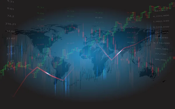 Concetto Grafico Finanziario Globale Adatto Investimenti Finanziari Globali Tendenze Economiche — Vettoriale Stock