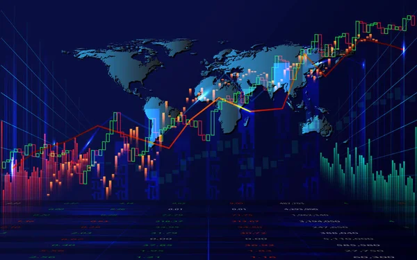 Tőzsde Forex Kereskedési Grafikon Futurisztikus Fogalma — Stock Vector