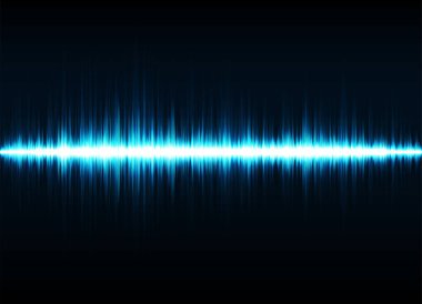 Blue digital equalizer background. Sound wave background