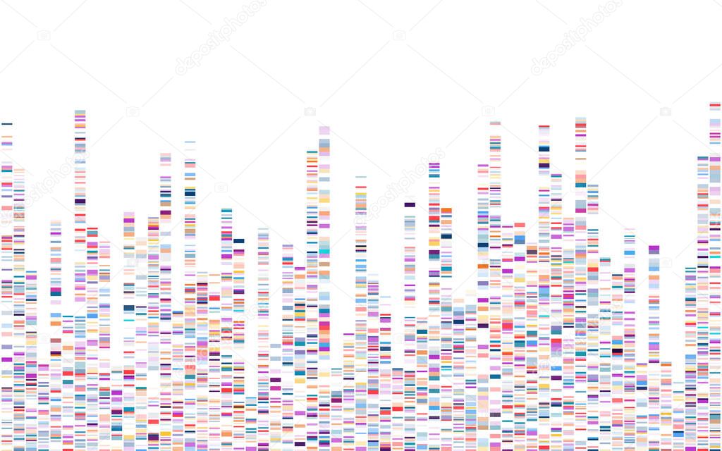 Dna test infographic. Genome sequence map. 