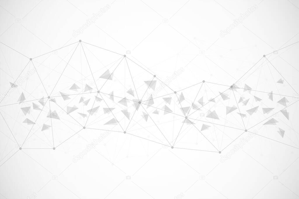 Geometric connected abstract background. Connecting dots and lines. Technology background