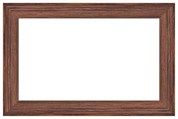 Houten Frame Geïsoleerd Witte Achtergrond Met Knippad — Stockfoto