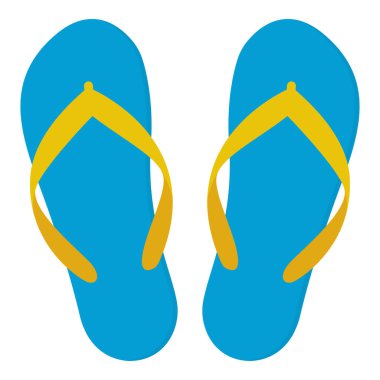 Terlik ikonu. Beyaz arkaplanda izole edilmiş parmak arası terlikler. 