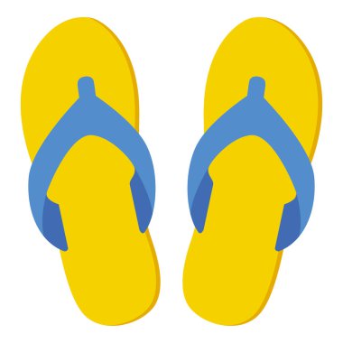 Terlik ikonu. Beyaz arkaplanda izole edilmiş parmak arası terlikler. 