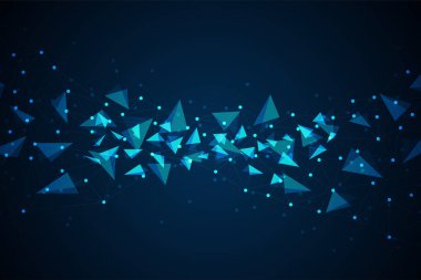 Geometrik bağlantılı soyut arkaplan. Noktaları ve çizgileri birleştiriyorum. Teknoloji geçmişi