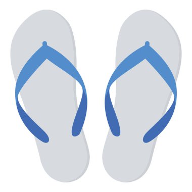 Terlik ikonu. Beyaz arkaplanda izole edilmiş parmak arası terlikler. 