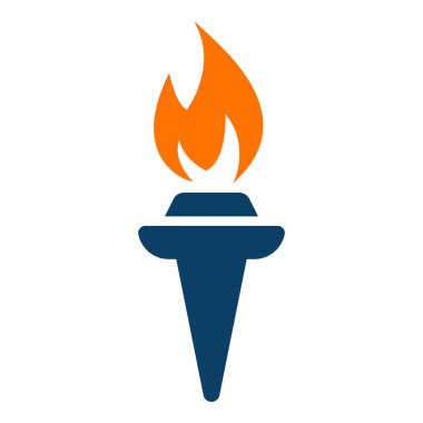 Meşale simgesi beyaz arkaplanda izole edildi