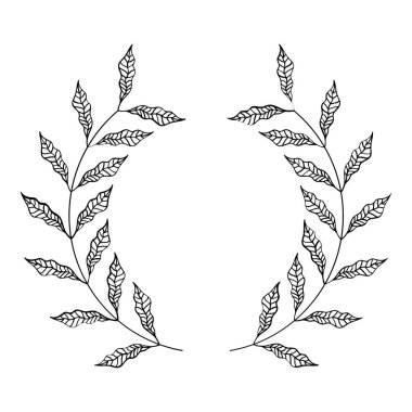 Düğün için yaprakları olan çiçek çelengi, bir ödül tasvir eden çelenkler, başarı