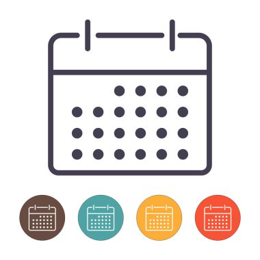 Takvim simgesi beyaz arkaplanda izole edildi